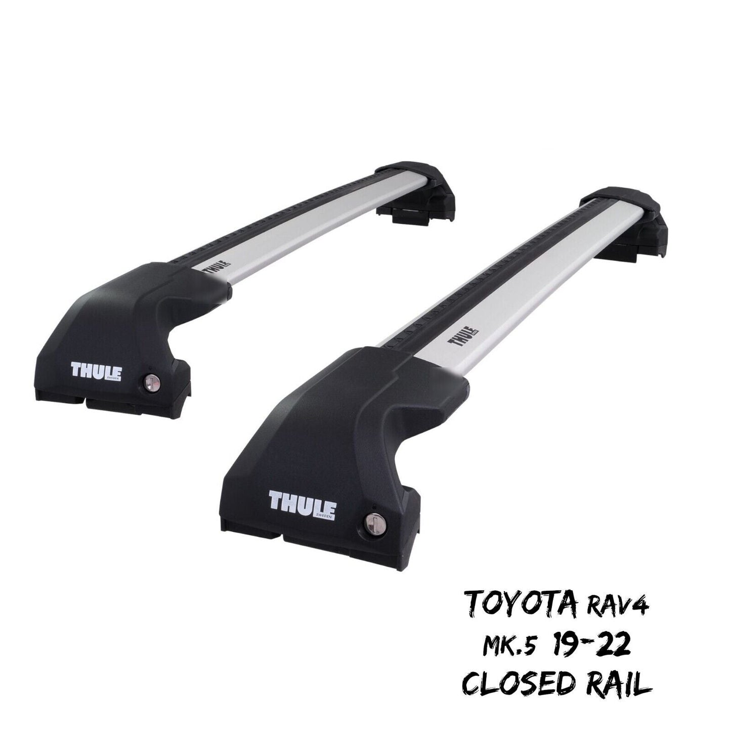 Thule WingBar Edge Silver Roof Bars Set for Toyota RAV4 Mk.5 19-22 Closed Rail