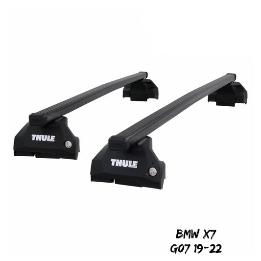 Thule Steel SquareBars Evo Roof Bars Set to fit BMW X7 G07 19-22 Lockable Pair