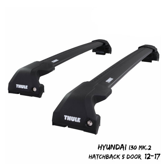 Thule WingBar Edge Black Roof Bars for Hyundai i30 Hatchback 5 Door Mk.2 12-17