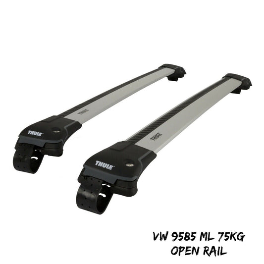 Thule 9585 M+L WingBar Edge Black Car Roof Bars 75 kg Open Rails Lockable Pair