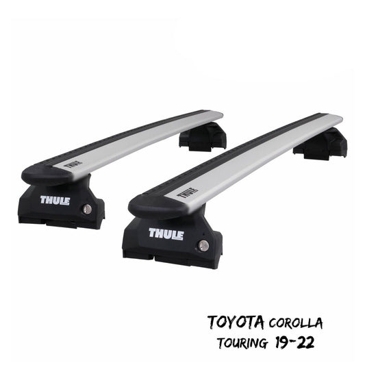 Thule Aluminium WingBar Evo Silver Roof Bars to fit Toyota Corolla Touring 19-22