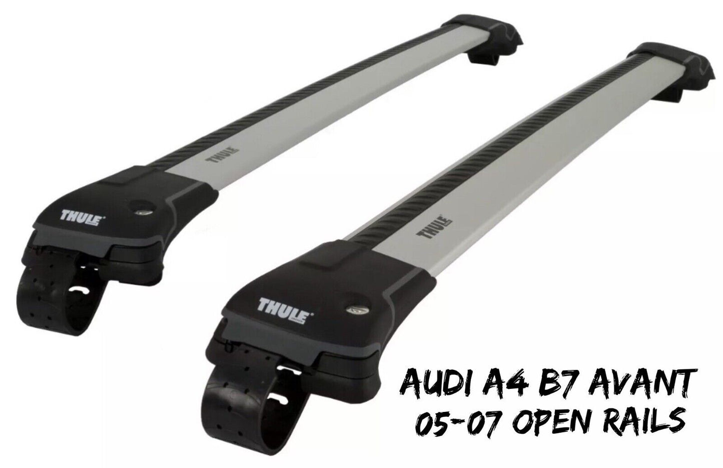 Thule WingBar Edge Silver Roof Bars Audi A4 B7 Avant 05-07 Open Rails Alu Aero