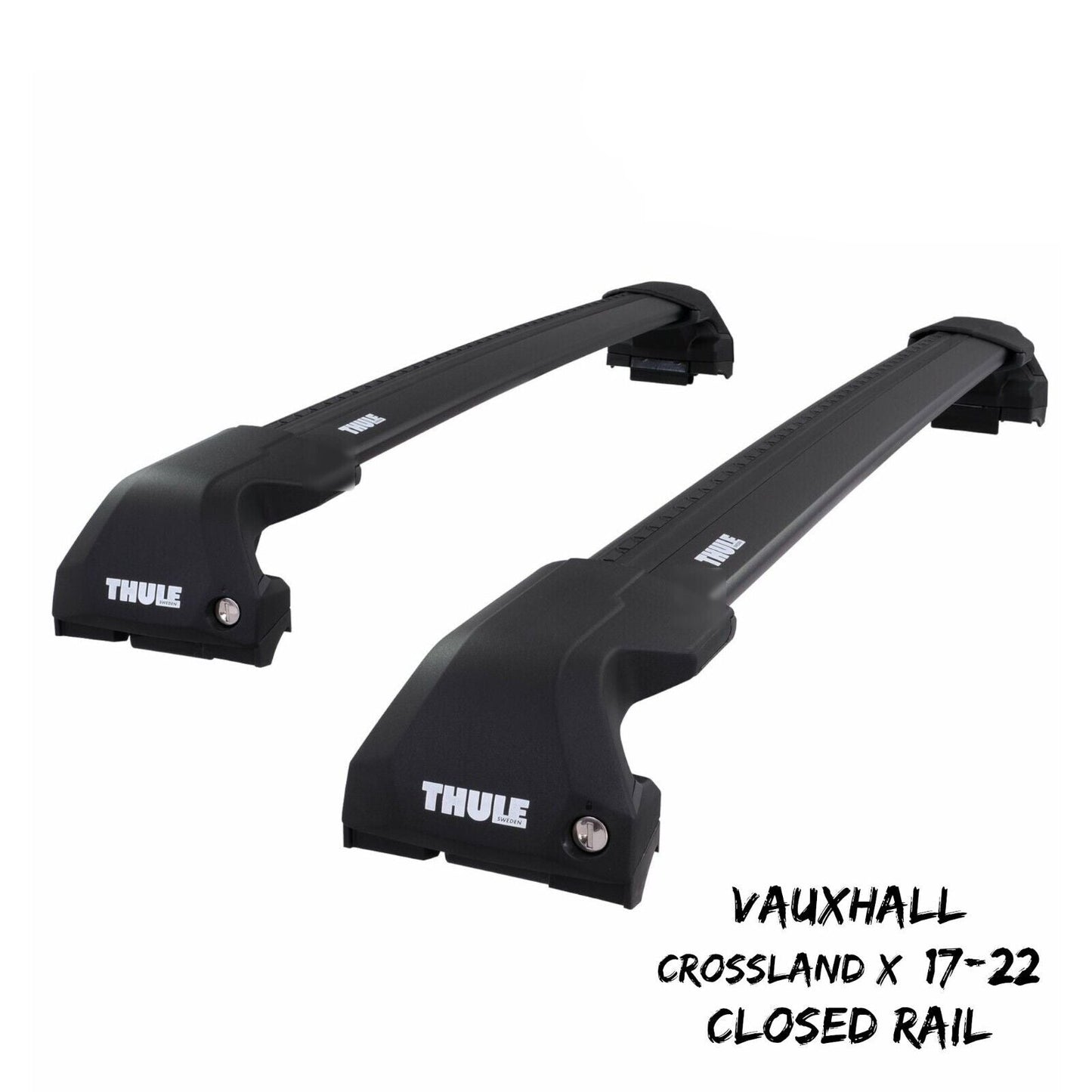 Thule WingBar Edge Black Roof Bars Vauxhall Crossland X 17-22 Closed Rails Alum