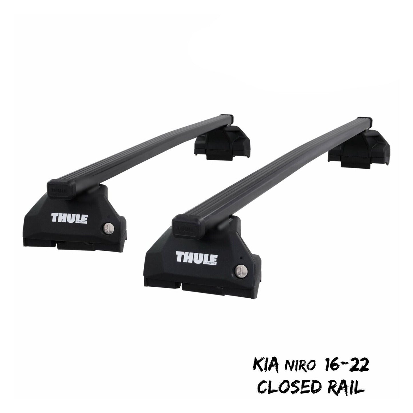 Thule Steel SquareBar Evo Roof Bars Set to fit Kia Niro 16-22 Closed Rail Pair