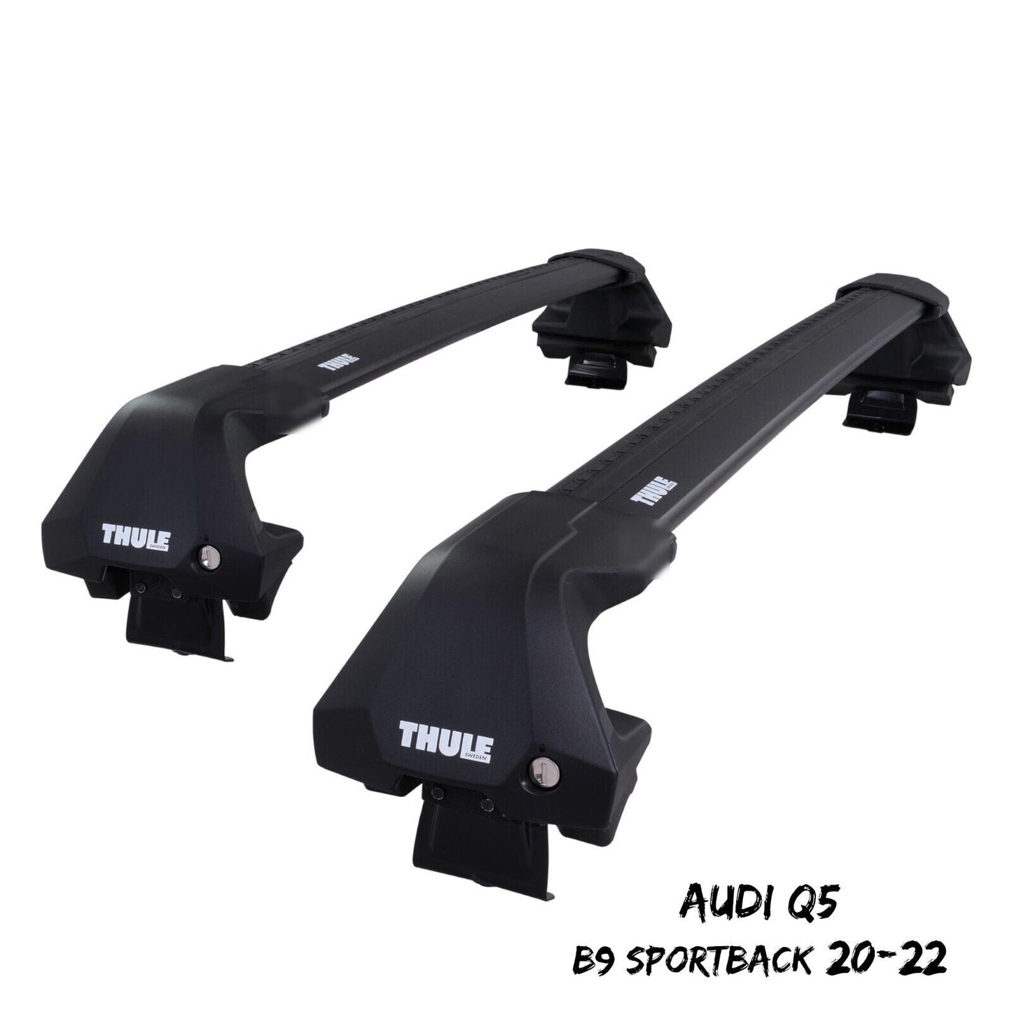 Thule WingBar Edge Black Aluminium Roof Bars Set for Audi Q5 Sportback B9 20-22