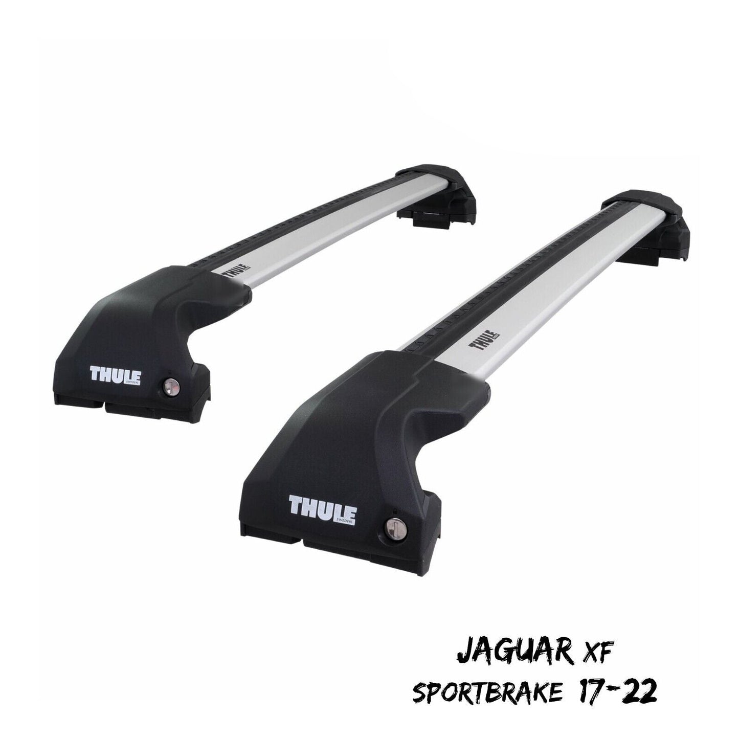 Thule WingBar Edge Silver Roof Bars Set to fit Jaguar XF Sportbrake 17-22 Rails