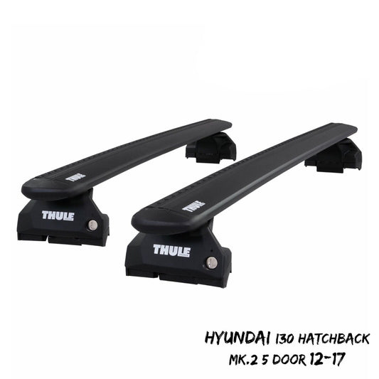 Thule WingBar Evo Black Roof Bar Set for Hyundai i30 Hatchback 5 Door Mk.2 12-17