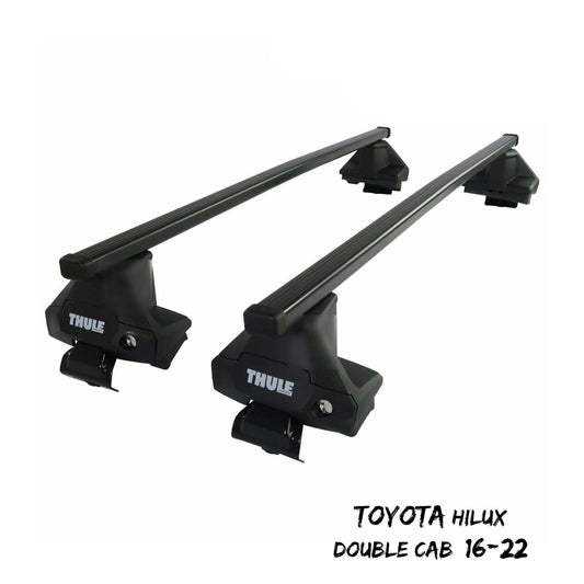 Thule Steel SquareBar Evo Roof Bars Set to fit Toyota Hilux Double Cab 16-22