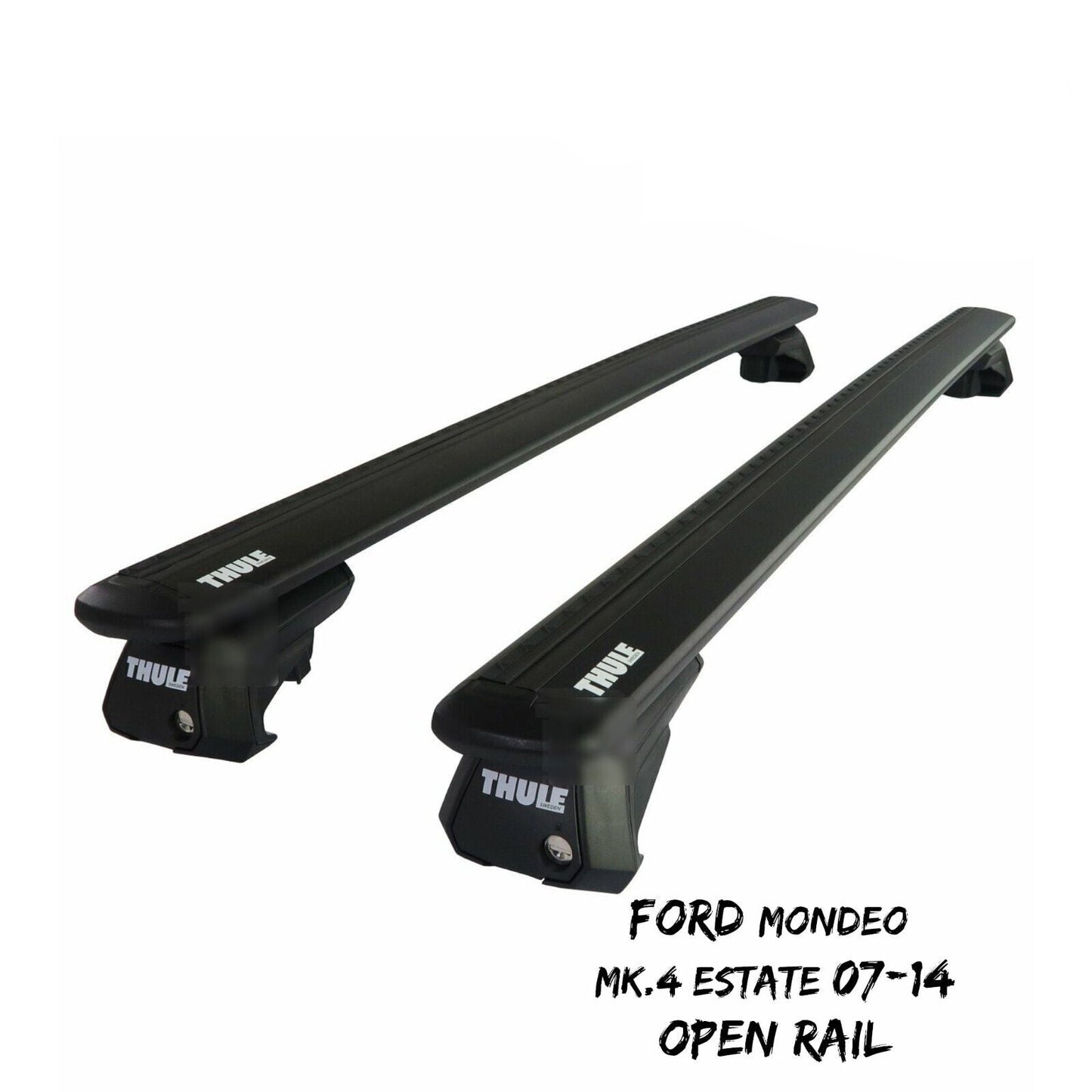 Thule WingBar Evo Black Roof Bars to fit Ford Mondeo Mk.4 Estate 07-14 Open Rail