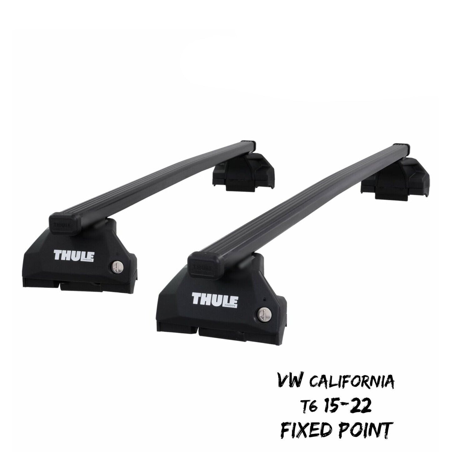 Thule Steel SquareBar Evo Roof Bars Set to fit VW California T6 15-22 Fixpoints