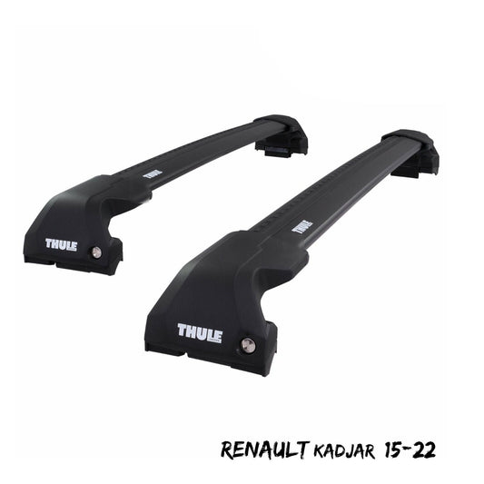 Thule WingBar Edge Black Aluminium Roof Bars Set for Renault Kadjar 15-22 Rails