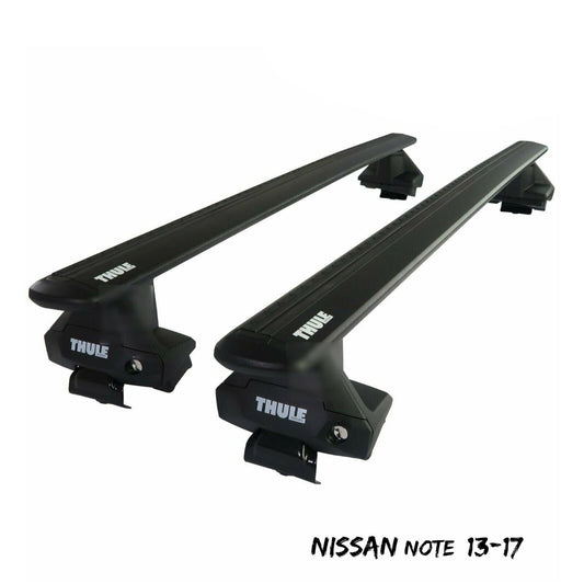 Thule Aluminium WingBar Evo Black Roof Bars Set to fit Nissan Note 13-17 Aero