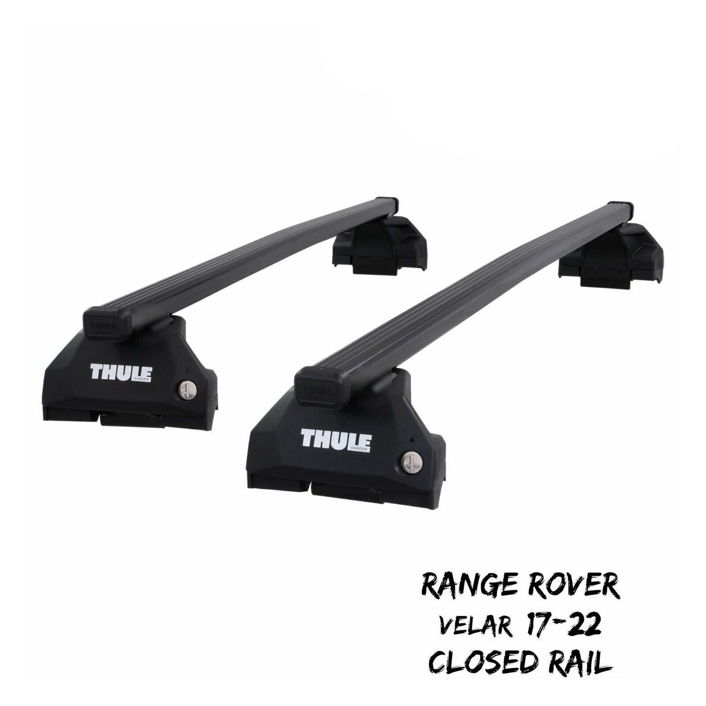 Thule Steel SquareBar Evo Roof Bars Set fit Range Rover Velar 17-22 Closed Rail