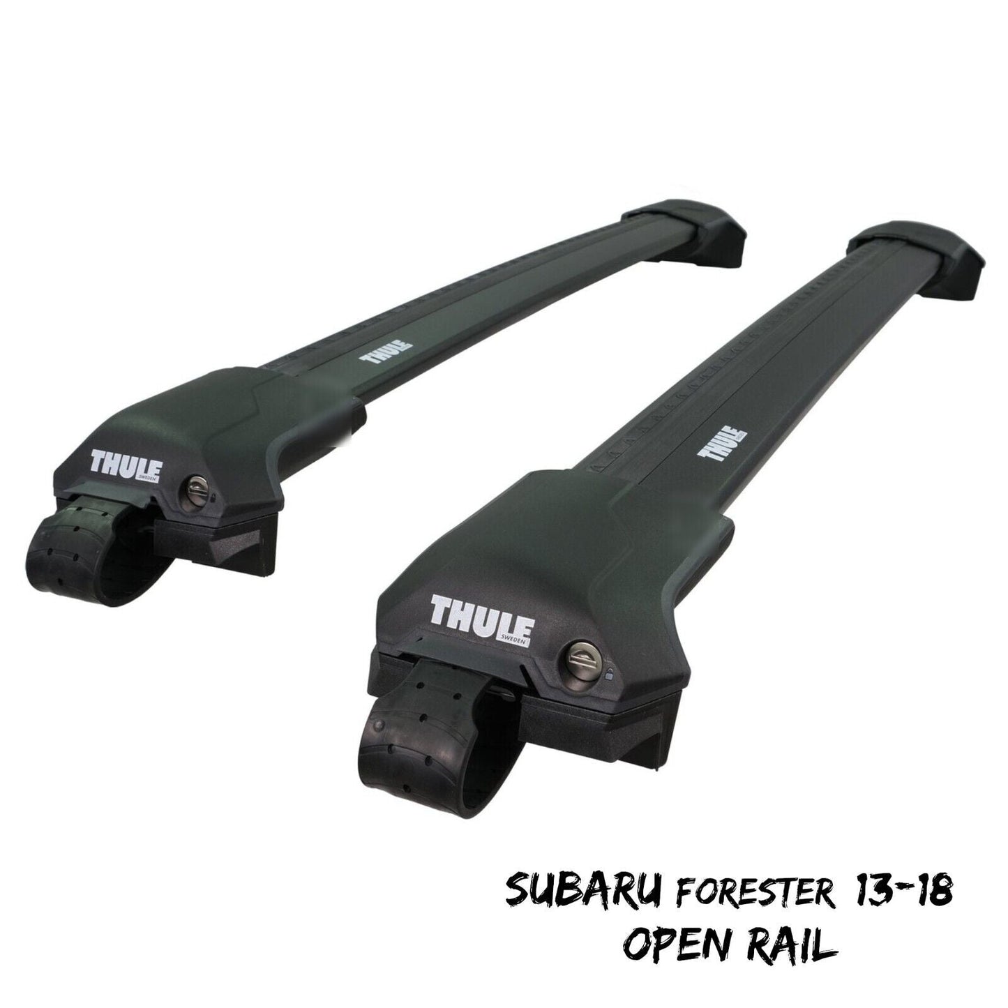 Thule WingBar Edge Black Roof Bar Set to fit Subaru Forester 13-18 Open Rail