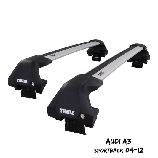 Thule WingBar Edge Silver Aluminium Roof Bars Set to fit Audi A3 Sportback 04-12