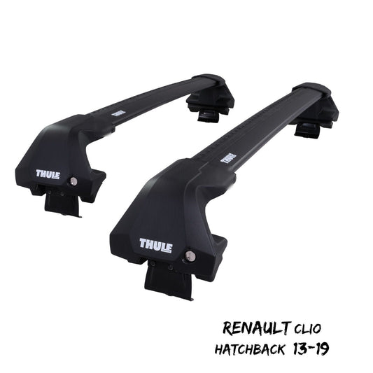 Thule WingBar Edge Black Aluminium Roof Bars for Renault Clio Hatchback 13-19