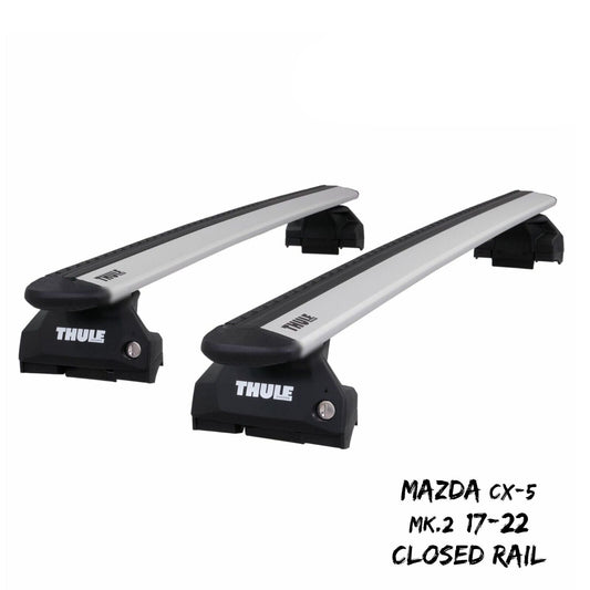 Thule Alu WingBar Evo Silver Roof Bars to fit Mazda CX-5 Mk.2 17-22 Closed Rail