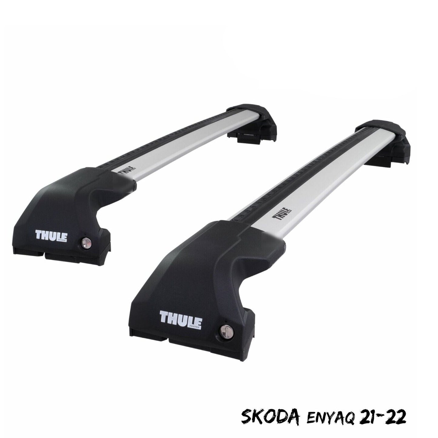 Thule WingBar Edge Silver Aluminium Roof Bars Set to fit Skoda Enyaq 21-22 Rails