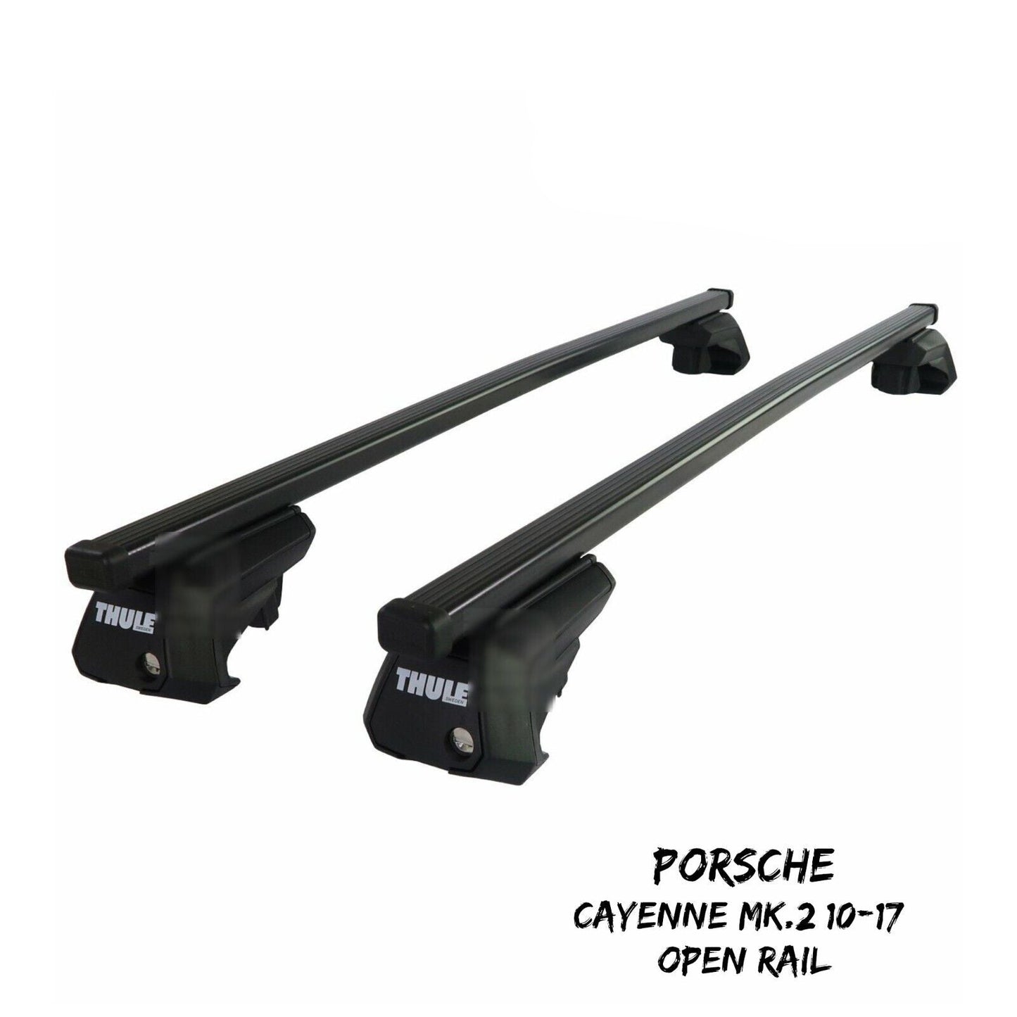 Thule Steel SquareBar Evo Roof Bar Set fit Porsche Cayenne Mk.2 10-17 Open Rail