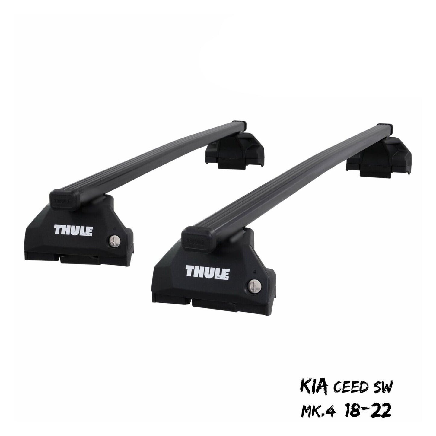 Thule Steel SquareBar Evo Roof Bar Set to fit Kia Ceed SW Mk.4 18-22 Lockable