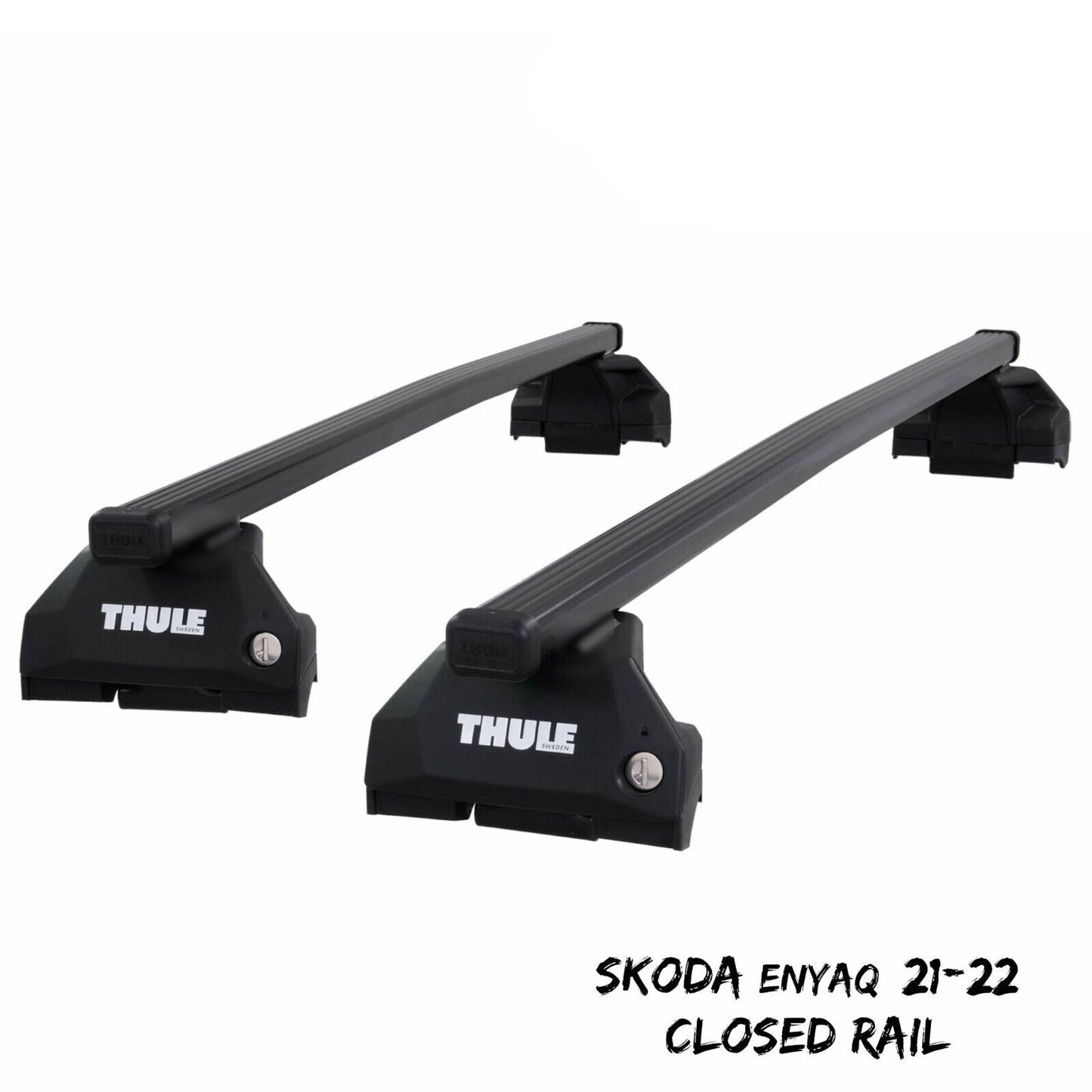 Thule Steel SquareBar Evo Roof Bars Set to fit Skoda Enyaq 21-22 Closed Rail