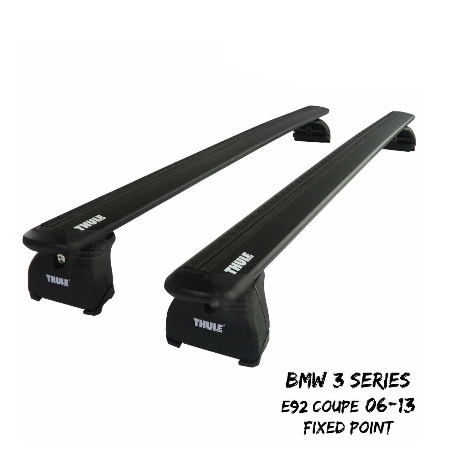 Thule WingBar Evo Black Roof Bars fit BMW 3 Series E92 Coupe 06-13 Fixed Point