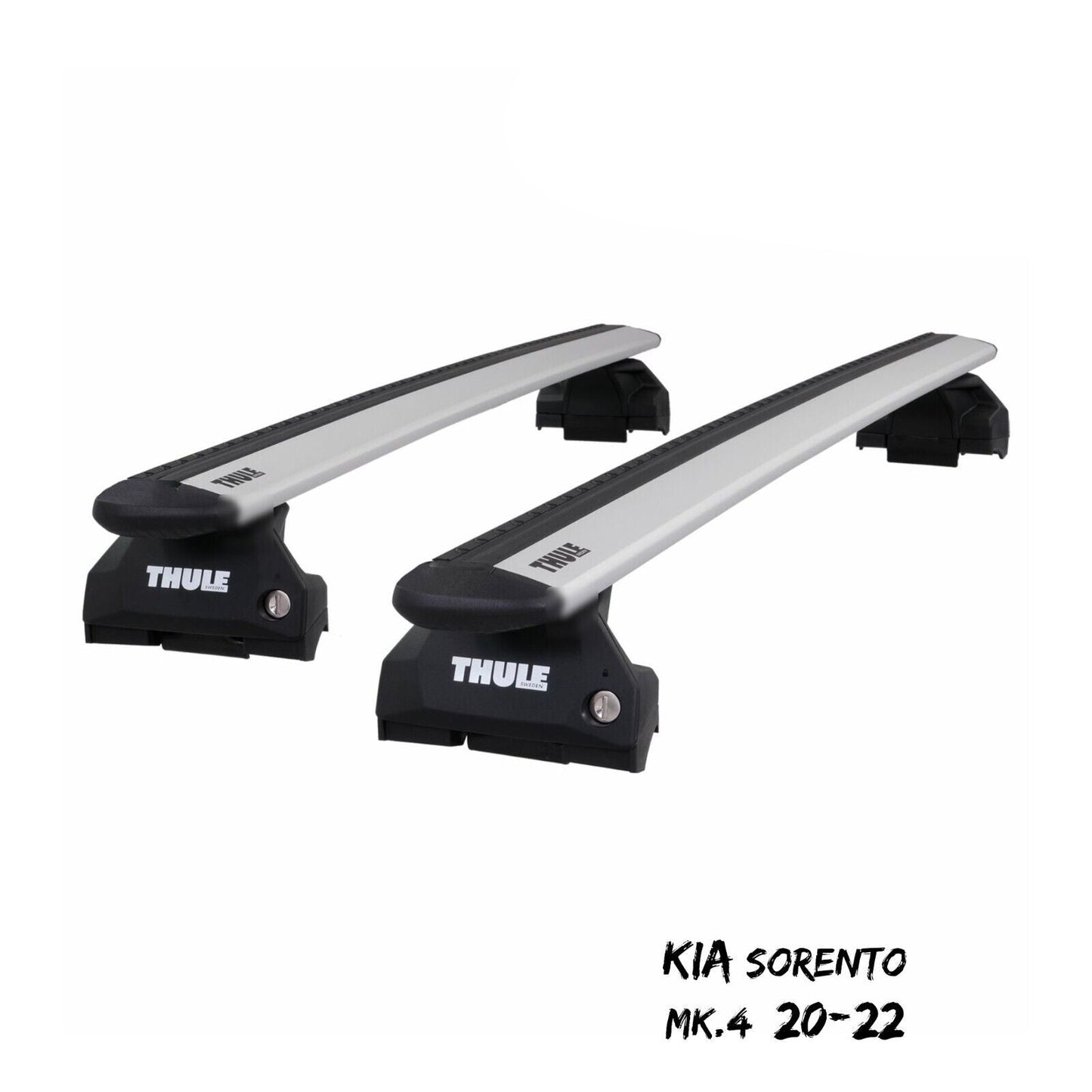 Thule Aluminium WingBar Evo Silver Roof Bars for Kia Sorento Mk.4 20-22 Rails