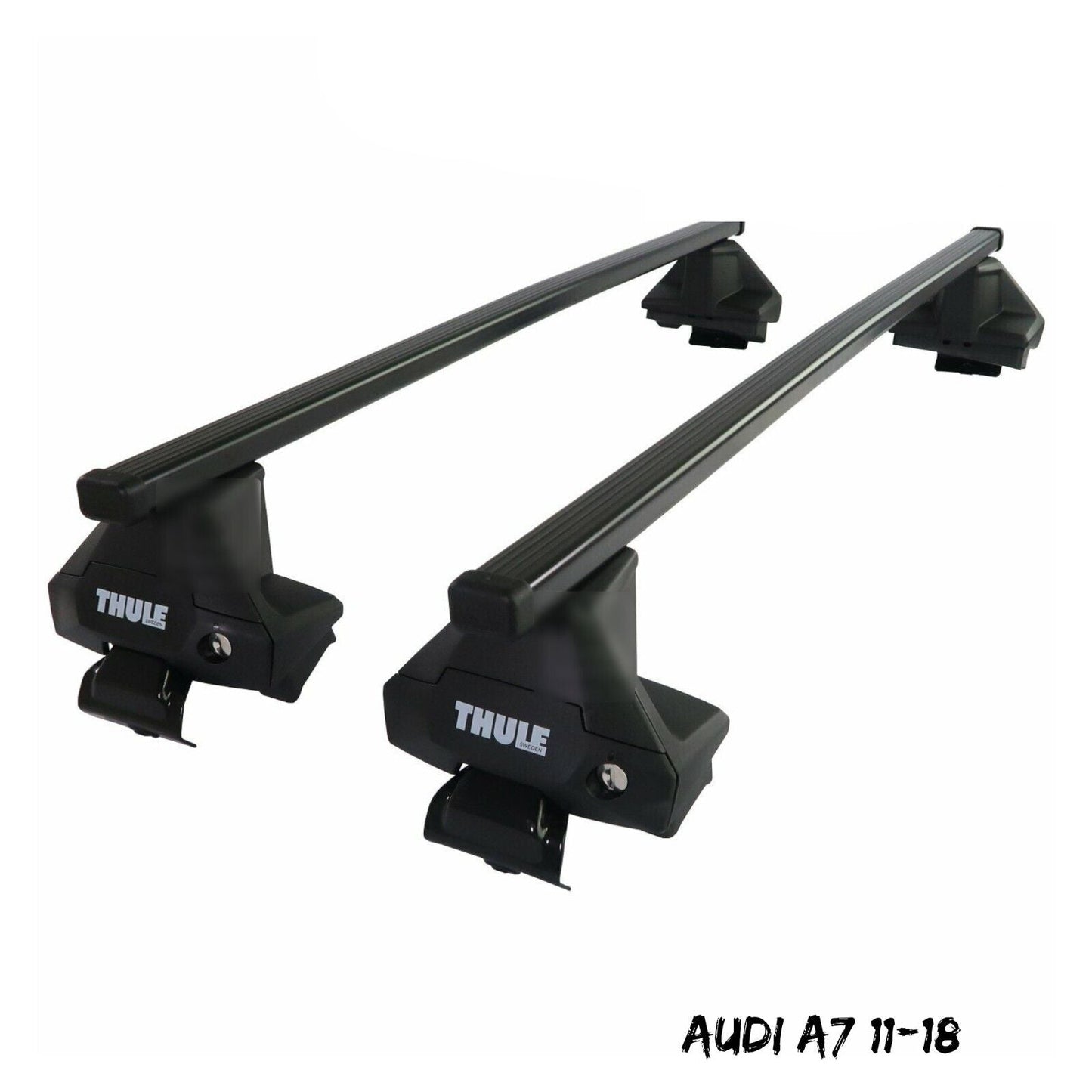 Thule Steel SquareBar Evo Roof Bars Set to fit Audi A7 11-18 Lockable Pair