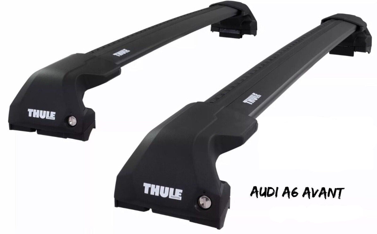 WingBar Edge (black) Aluminium Roof Bar Set for Audi A6 Avant 2019-25 Flush (closed) Rails