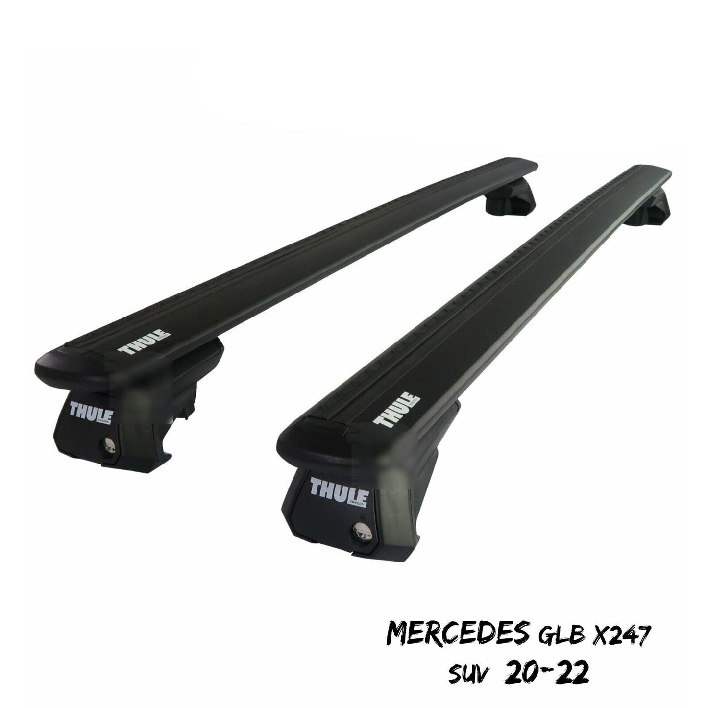 Thule Aluminium WingBar Evo Black Roof Bars Set for Mercedes GLB X247 SUV 20-22