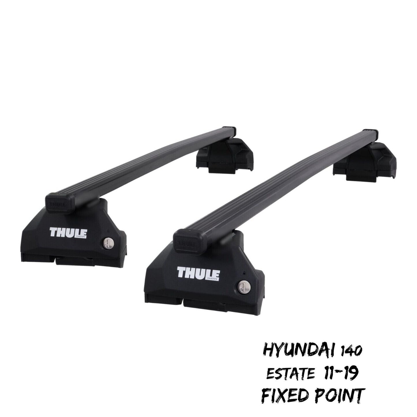 Thule Steel SquareBar Evo Roof Bars Set to fit Hyundai i40 Estate 11-19 Fixpoint