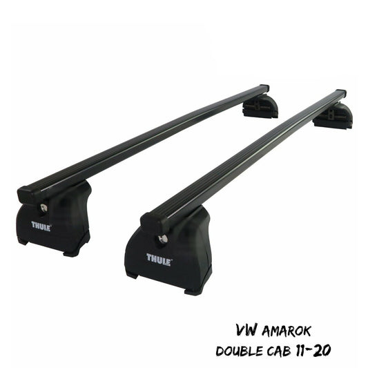 Thule Steel SquareBar Evo Roof Bars fit VW Amarok (Basic Model) Double Cab 11-20