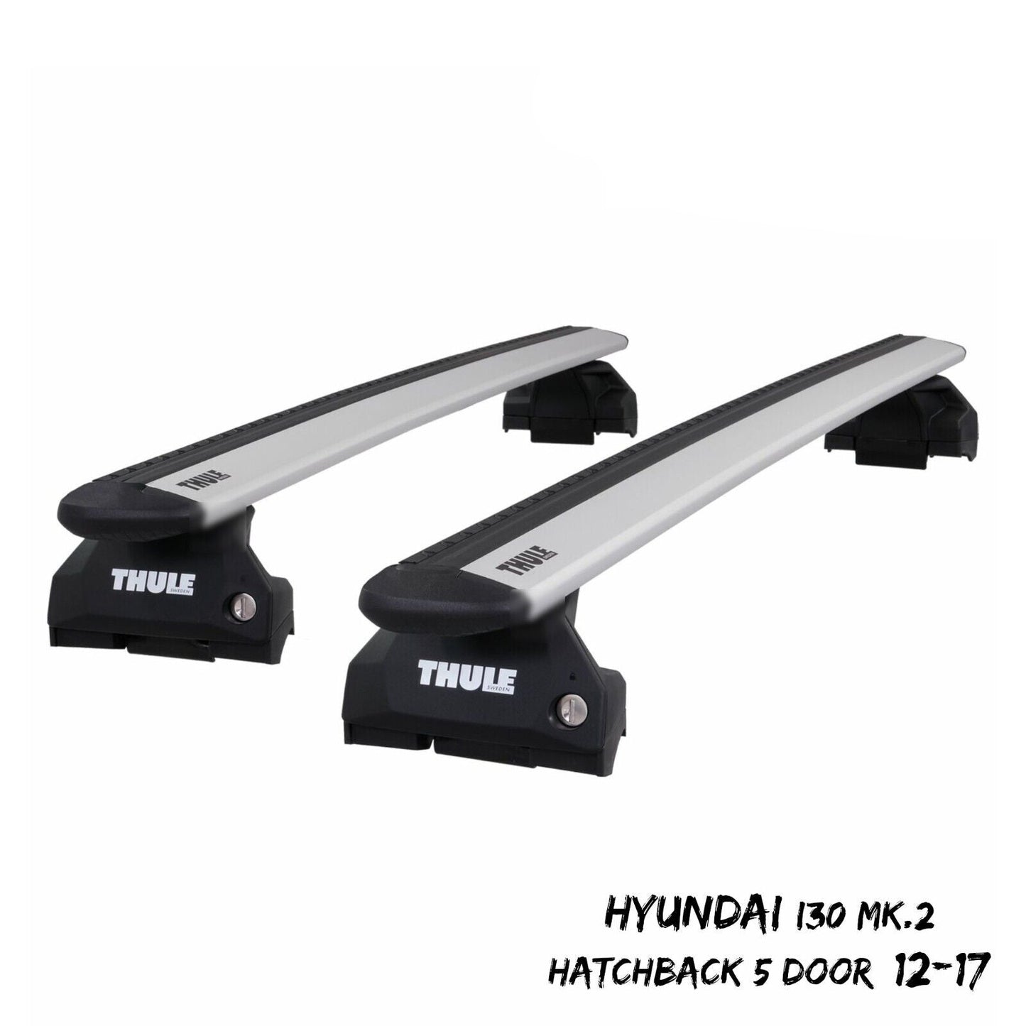 Thule WingBar Evo Silver Roof Bars for Hyundai i30 Hatchback 5 Door Mk.2 12-17