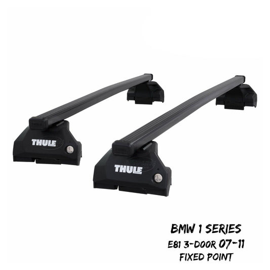 Thule Steel SquareBar Evo Roof Bars for BMW 1 Series 3 Door E81 07-11 Fixpoint