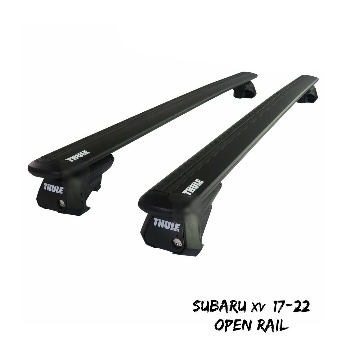 Thule Aluminium WingBar Evo Black Roof Bars Set to fit Subaru XV 17-22 Open Rail