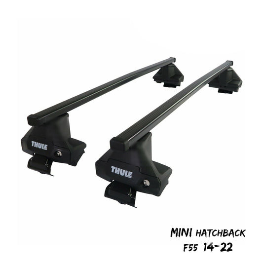 Thule Steel SquareBar Evo Roof Bars Set to fit Mini Hatchback F55 5 Door 14-22