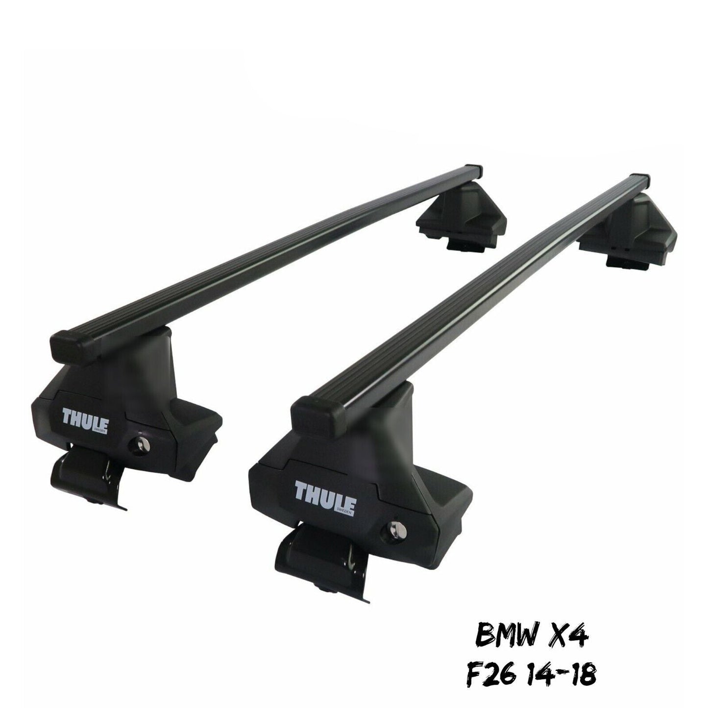 Thule Steel SquareBar Evo Roof Bars Set to fit BMW X4 F26 14-18 Lockable Pair