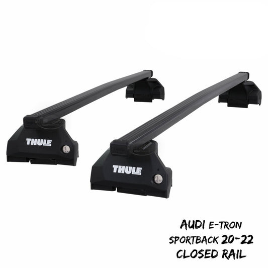 Thule Steel SquareBar Evo Roof Bars for Audi e-tron Sportback 20-22 Closed Rail