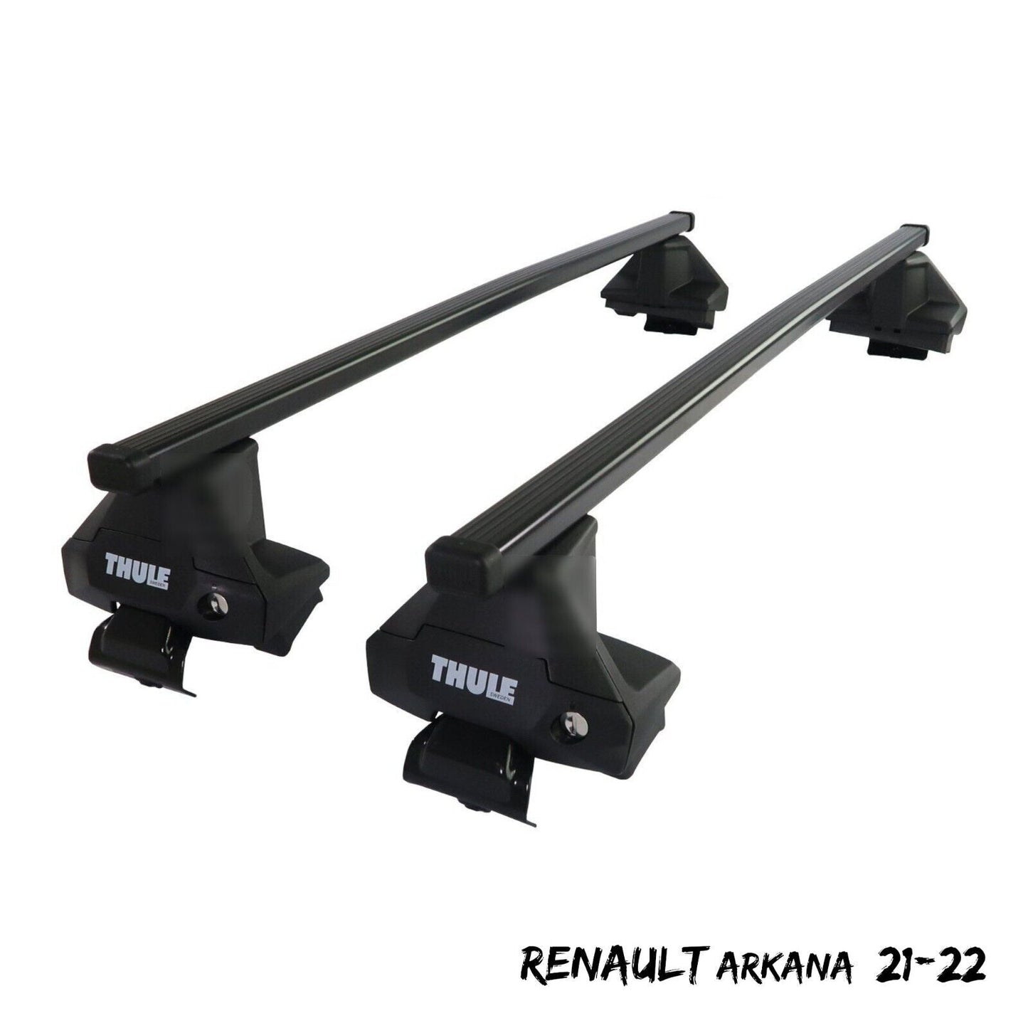 Thule Steel SquareBar Evo Roof Bars Set for Renault Arkana 21-22 Lockable Pair