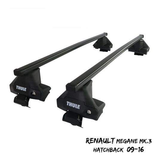 Thule Steel SquareBar Evo Roof Bars Set fit Renault Megane Mk.3 Hatchback 09-16