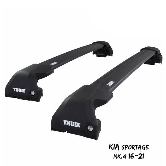 Thule WingBar Edge Black Aluminium Roof Bars for Kia Sportage Mk.4 16-21 Rails