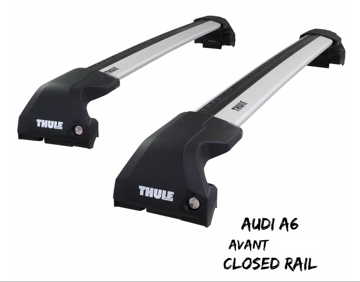 WingBar Edge (silver) Aluminium Roof Bars Set for Audi A6 Avant 2019-25 Flush (closed) Rails