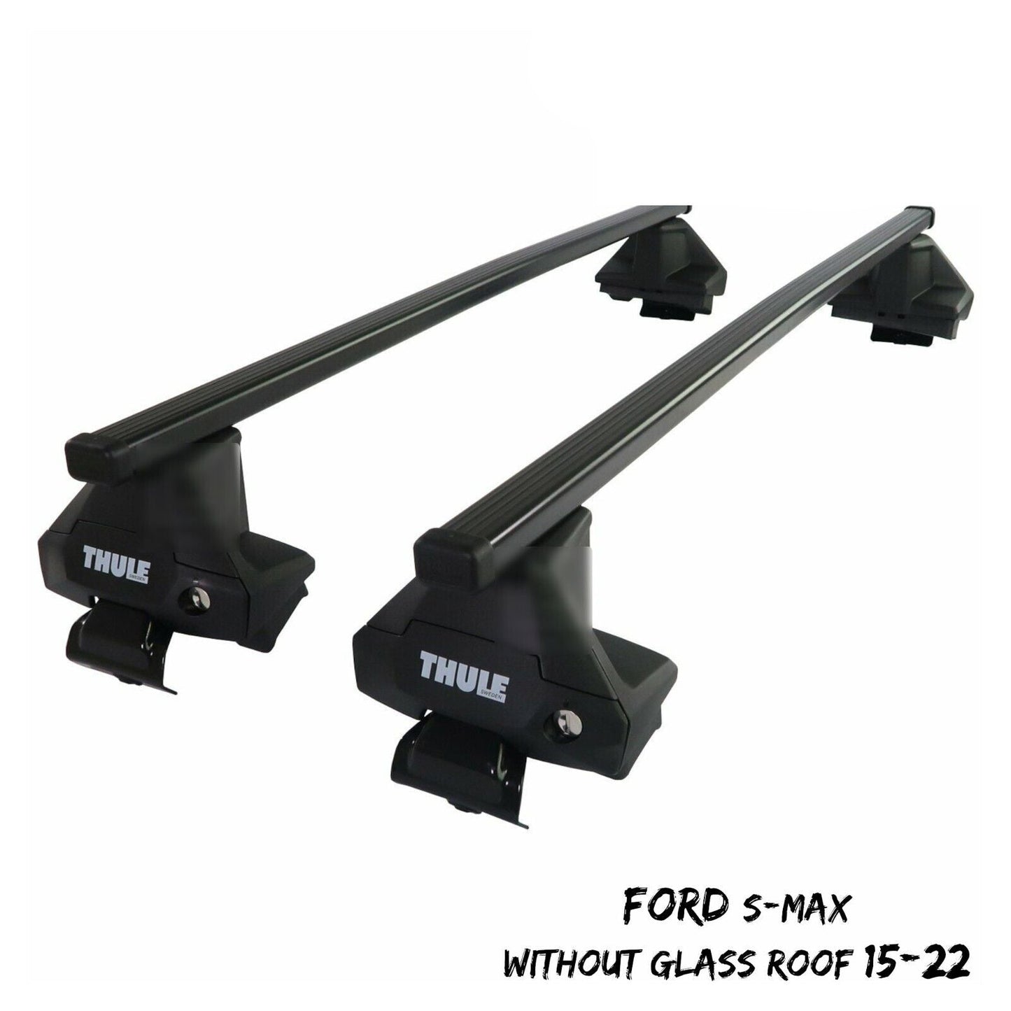 Thule Steel SquareBar Evo Roof Bars Set fit Ford S-Max Without Glass Roof 15-22