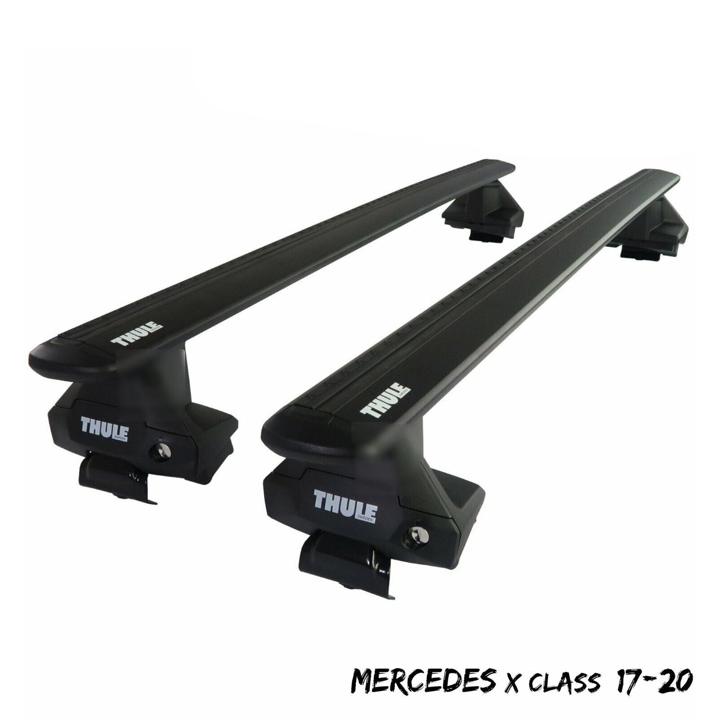 Thule Aluminium WingBar Evo Black Roof Bars Set to fit Mercedes X Class 17-20