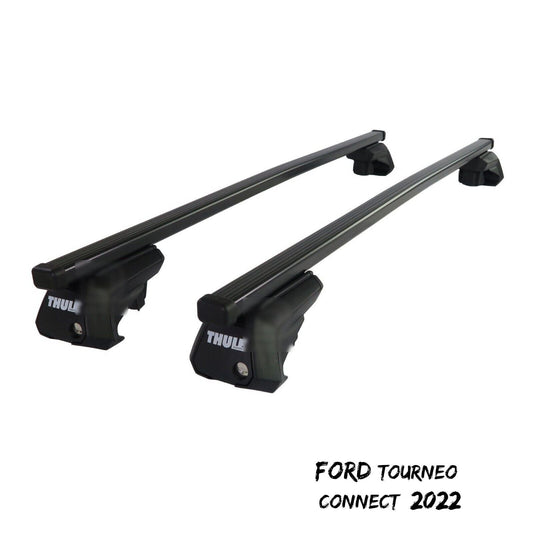 Thule Steel SquareBar Evo Roof Bars Set to fit Ford Tourneo Connect 2022 Rails