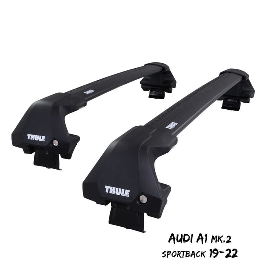 Thule WingBar Edge Black Aluminium Roof Bars for Audi A1 Sportback Mk.2 19-22