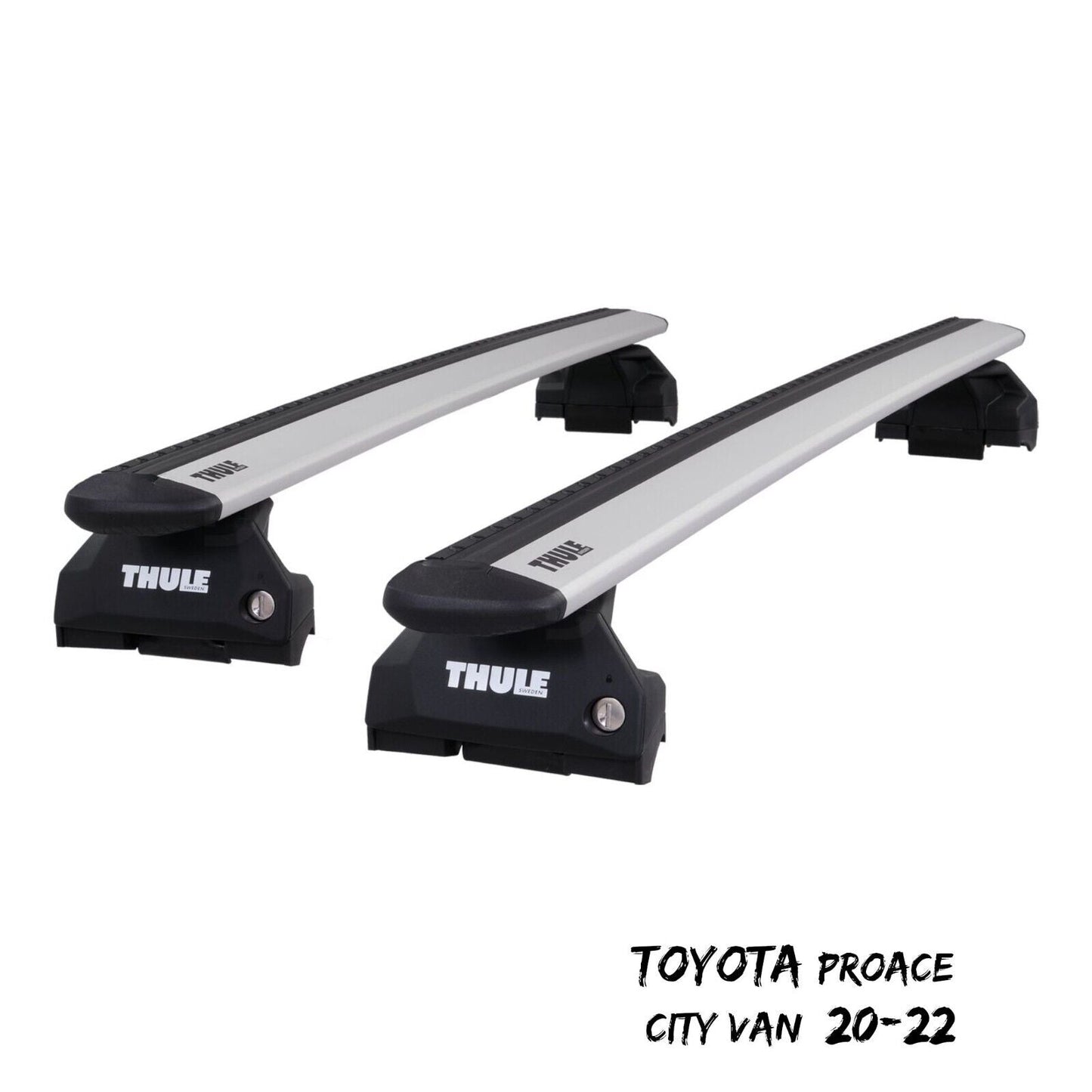 Thule Alu WingBar Evo Silver Roof Bars Set Toyota Proace City Van 20-22 Fixed