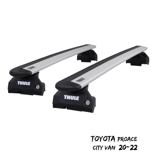 Thule Alu WingBar Evo Silver Roof Bars Set Toyota Proace City Van 20-22 Fixed