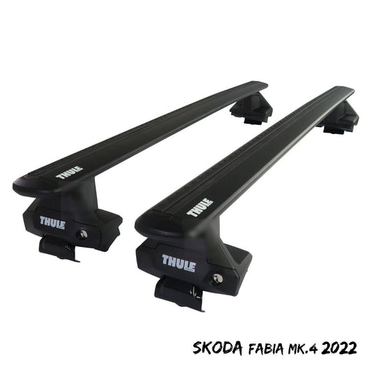 Thule Aluminium WingBar Evo Black Roof Bars Set to fit Skoda Fabia Mk.4 2022