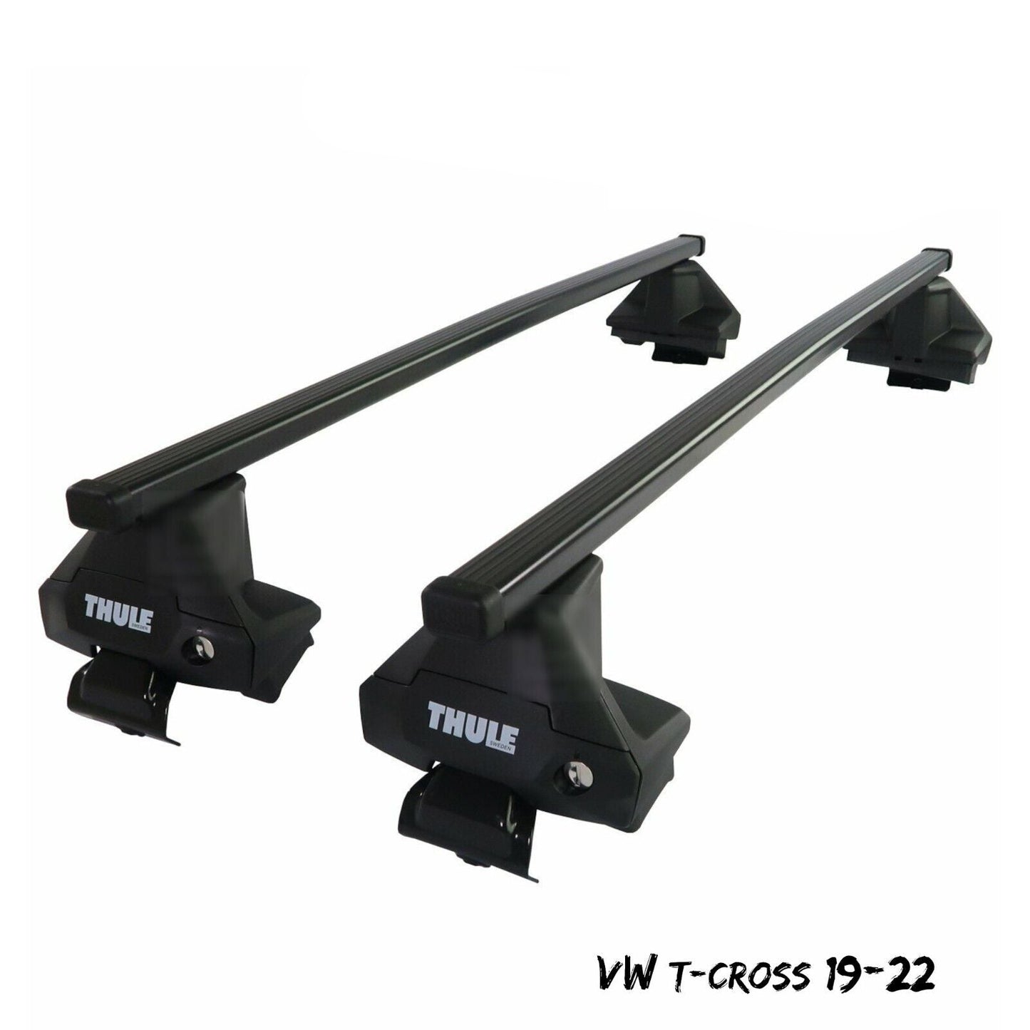 Thule Steel SquareBar Evo Roof Bars Set to fit VW T-Cross 19-22 Lockable Pair